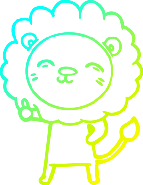 Bir insan tarafından çizilmiş karikatür aslanı çizimi.