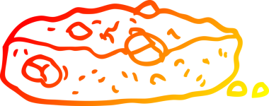 Bir insan tarafından çizilmiş çikolatalı kurabiyenin sıcak çizgi çizimi