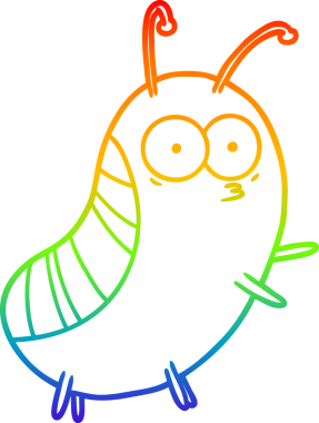 gökkuşağı gradyan çizgi çizimi bir insan tarafından çizilmiş komik bir karikatür böceği