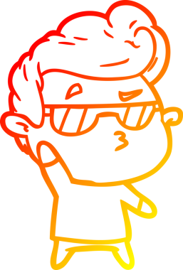 Bir insan tarafından çizilen karikatür karikatürünün sıcak çizgi çizimi.