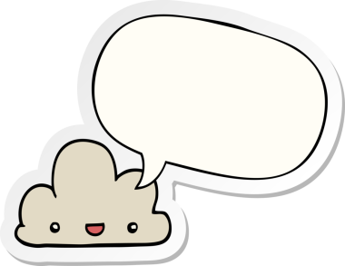 Bir insan tarafından çizilmiş küçük mutlu bulutlu bir çizgi film.