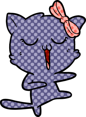 Bir insan tarafından çizilmiş çizgi film kedisi.