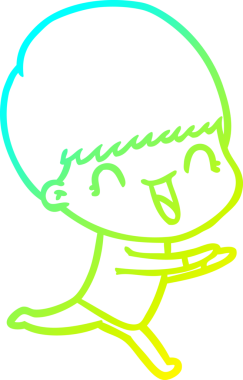 Bir insan tarafından çizilmiş mutlu çizgi film çocuğu çizimi.