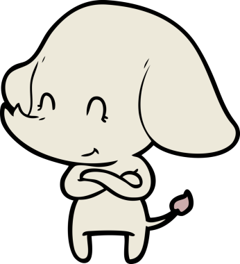 Bir insan tarafından çizilmiş şirin bir fil.