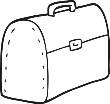 Bir insan tarafından çizilmiş siyah beyaz bir çanta.