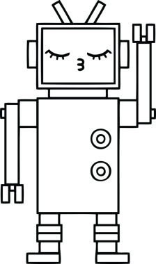 Bir insan tarafından çizilmiş robot çizimi