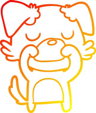 Bir insan tarafından çizilmiş çizgi film köpeğinin sıcak çizgi çizimi