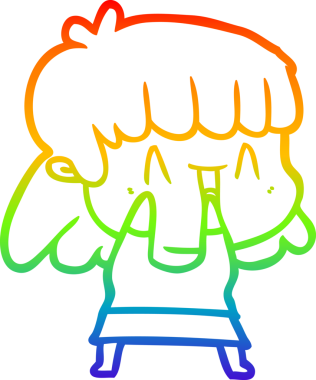 gökkuşağı gradyan çizimi bir insan tarafından çizilmiş bir karikatür kadın