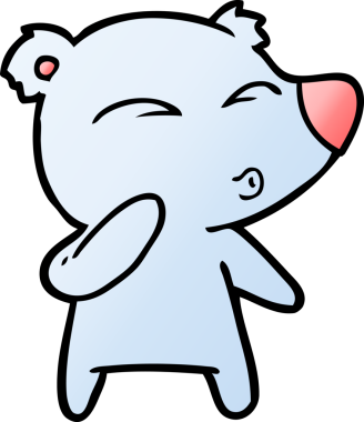 bir insan tarafından çizilmiş bir karikatür ıslık ayısı