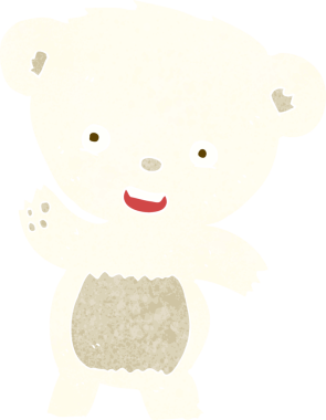 Bir insan tarafından çizilmiş kutup ayısı sallayan çizgi film.