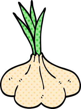 Bir insan tarafından çizilmiş karalama sarımsak soğanı.