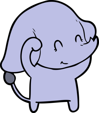 Bir insan tarafından çizilmiş şirin bir fil.