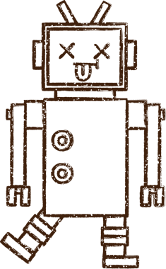 Robot Kömür Bir insan tarafından çizilmiş