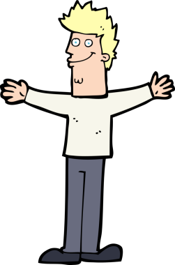 Bir insan tarafından çizilmiş mutlu bir adam.