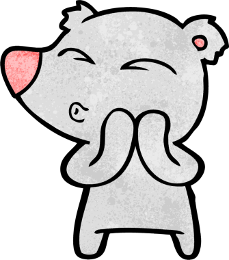 bir insan tarafından çizilmiş bir karikatür ıslık ayısı