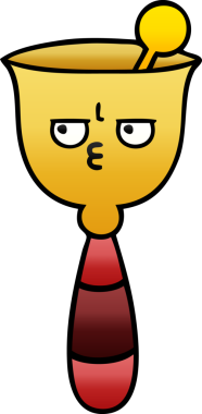 Bir insan tarafından çizilmiş okul çanının gölgeli karikatürü