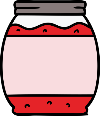 Bir insan tarafından çizilmiş bir çilek reçeli karalaması.