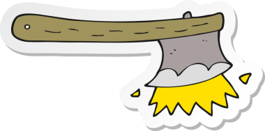 Bir insan tarafından çizilmiş bir baltanın çıkartması.