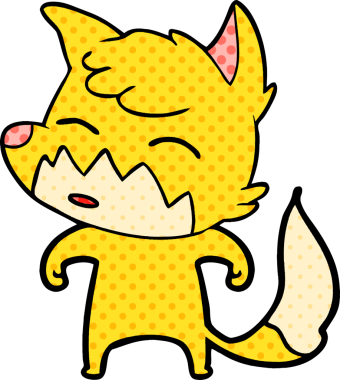 bir insan tarafından çizilmiş tilki çizgi filmi