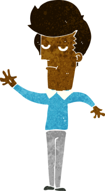 Bir insan tarafından çizilen sıkılan bir çizgi film.