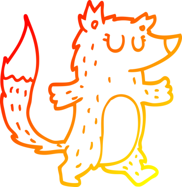 Bir insan tarafından çizilmiş bir kurt çizgi çizimi.