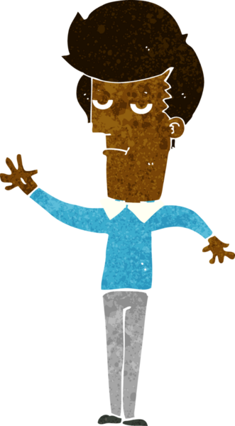 Bir insan tarafından çizilen sıkılan bir çizgi film.