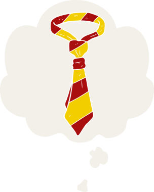 Düşünce baloncuğu ile bir insan tarafından çizilmiş karikatür ofis kravatı