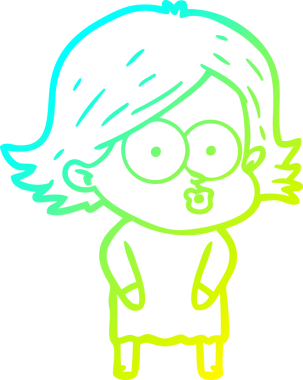 Bir insan tarafından somurtulmuş çizgi film kızı çizimi.