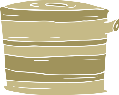 Bir insan tarafından çizilmiş düz renk çizgi film ağaç kütüğü