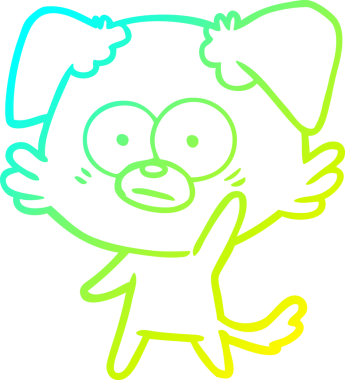 Sinirli bir köpek çizgi filminin insan tarafından çizilmiş soğuk çizgi çizgisi.