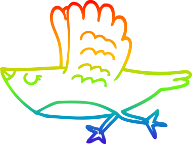 gökkuşağı gradyan çizimi Bir insan tarafından çizilmiş bir çizgi kuş