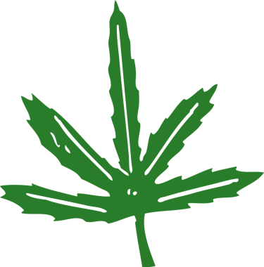 bir insan tarafından çizilmiş marihuana yaprağı karalaması