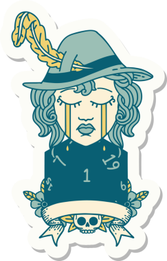 Bir insan tarafından çizilmiş insan ozan karakterinin çıkartması.