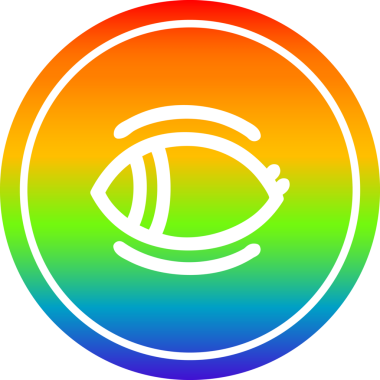 bir insan tarafından çizilmiş gökkuşağı gradyan göz dairesel simgesi