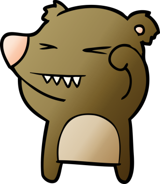 Bir insan tarafından çizilmiş kızgın ayı çizgi filmi.