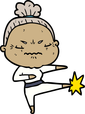 Çizgi film bir insan tarafından çizilmiş yaşlı bir kadın tarafından rahatsız edildi.