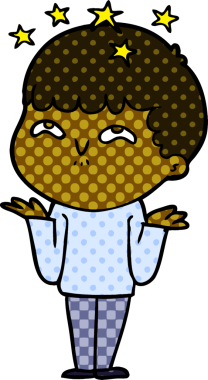 çizgi film bir insan tarafından çizilmiş hayret verici çocuk.