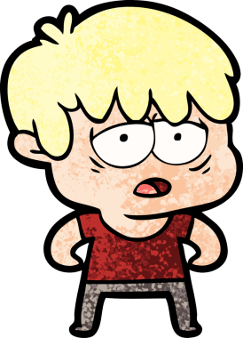 Bir insan tarafından çizilmiş bitkin çocuk çizgi filmi.