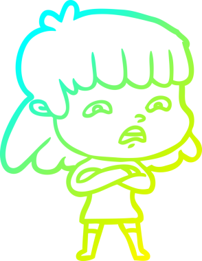 Bir insan tarafından çizilmiş endişeli bir karikatür çizimi.