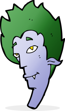 Bir insan tarafından çizilmiş vampir kafası.