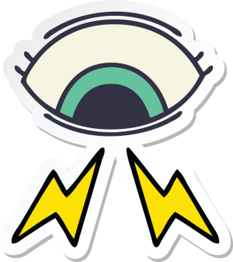 Bir insan tarafından çizilmiş şirin mistik bir karikatür çıkartması.