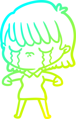 Bir insan tarafından çizilmiş ağlayan bir karikatür çizimi.