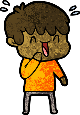 Bir insan tarafından çizilmiş gülen çocuk.