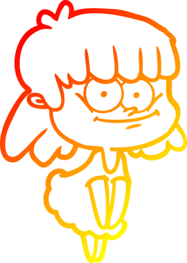 Bir insan tarafından çizilmiş gülümseyen bir karikatür çizimi