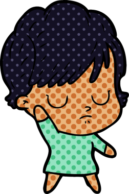 Bir insan tarafından çizilmiş karikatür kadın.