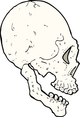 bir insan tarafından çizilmiş kafatası çizimi