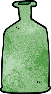 Bir insan tarafından çizilmiş yeşil karalama şişesi