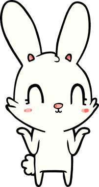 Bir insan tarafından çizilmiş şirin çizgi film tavşanı.