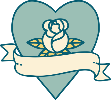 Bir insan tarafından çizilmiş bir kalbin ikonik dövme görüntüsü.