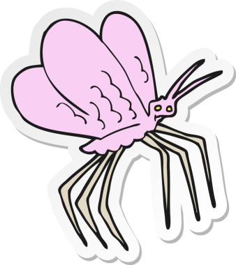 Bir insan tarafından çizilmiş kelebeğin çıkartması.